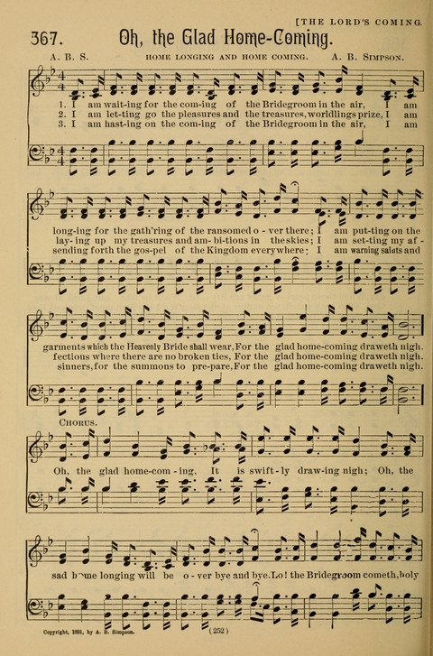 Hymns of the Christian Life: for the sanctuary, Sunday schools, prayer meetings, mission work and revival services page 252