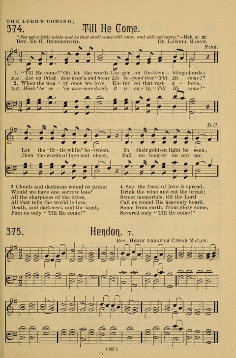 Hymns of the Christian Life: for the sanctuary, Sunday schools, prayer meetings, mission work and revival services page 257