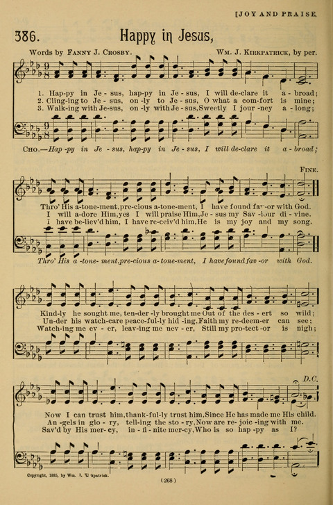 Hymns of the Christian Life: for the sanctuary, Sunday schools, prayer meetings, mission work and revival services page 268