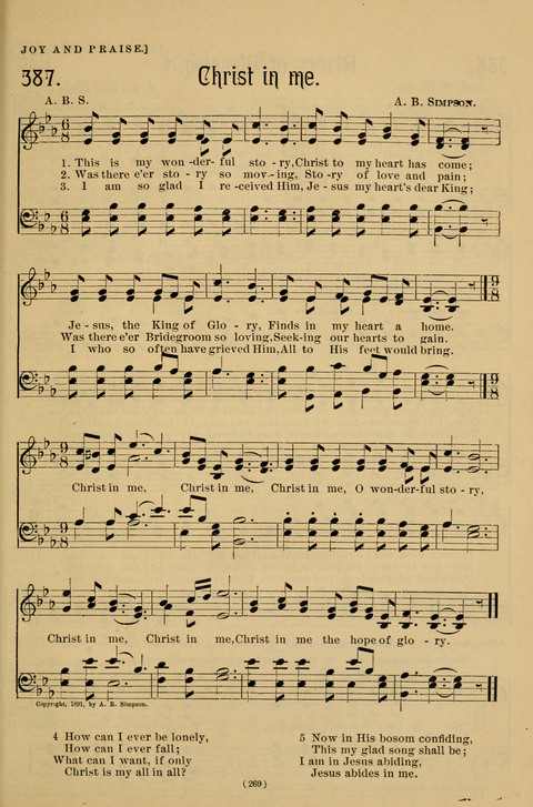 Hymns of the Christian Life: for the sanctuary, Sunday schools, prayer meetings, mission work and revival services page 269