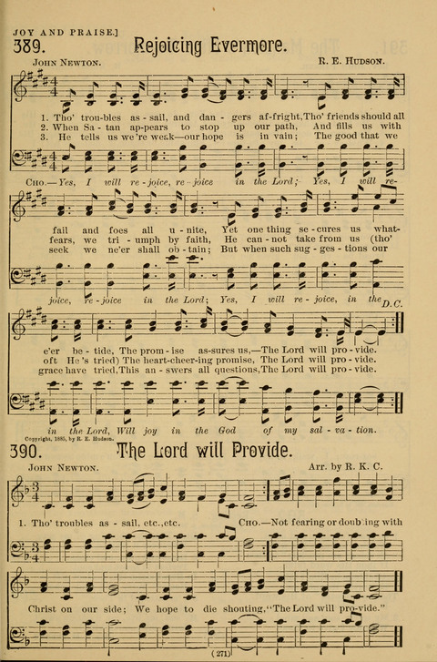 Hymns of the Christian Life: for the sanctuary, Sunday schools, prayer meetings, mission work and revival services page 271