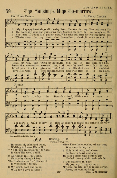 Hymns of the Christian Life: for the sanctuary, Sunday schools, prayer meetings, mission work and revival services page 272