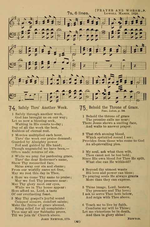 Hymns of the Christian Life: for the sanctuary, Sunday schools, prayer meetings, mission work and revival services page 42