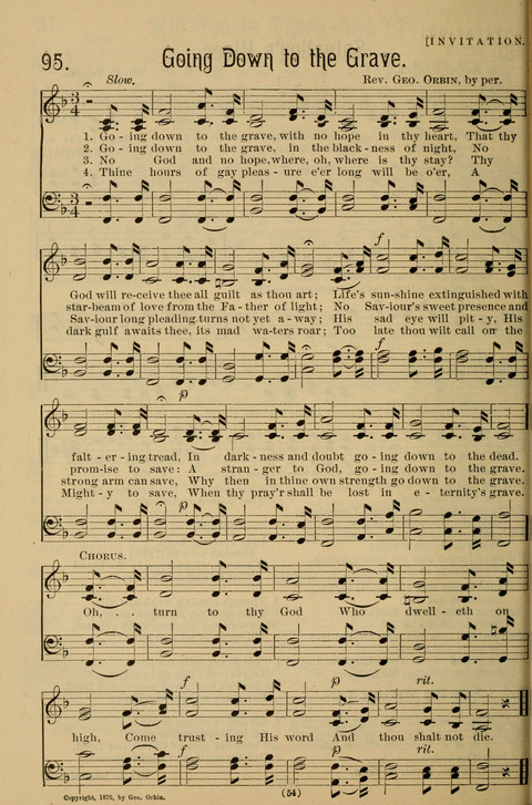 Hymns of the Christian Life: for the sanctuary, Sunday schools, prayer meetings, mission work and revival services page 54