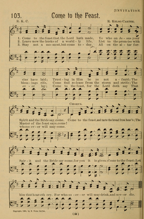 Hymns of the Christian Life: for the sanctuary, Sunday schools, prayer meetings, mission work and revival services page 58