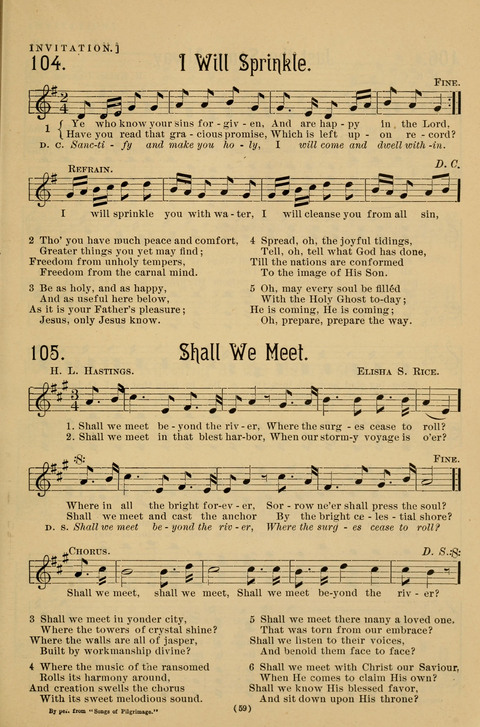 Hymns of the Christian Life: for the sanctuary, Sunday schools, prayer meetings, mission work and revival services page 59