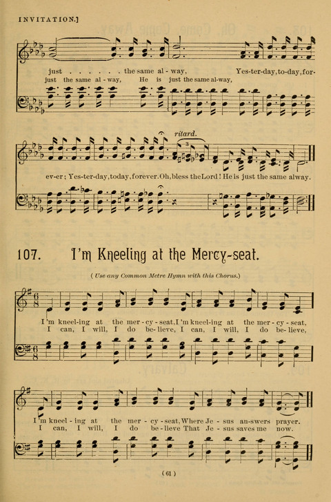 Hymns of the Christian Life: for the sanctuary, Sunday schools, prayer meetings, mission work and revival services page 61