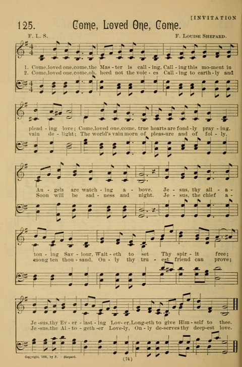 Hymns of the Christian Life: for the sanctuary, Sunday schools, prayer meetings, mission work and revival services page 74