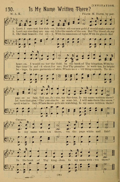 Hymns of the Christian Life: for the sanctuary, Sunday schools, prayer meetings, mission work and revival services page 78