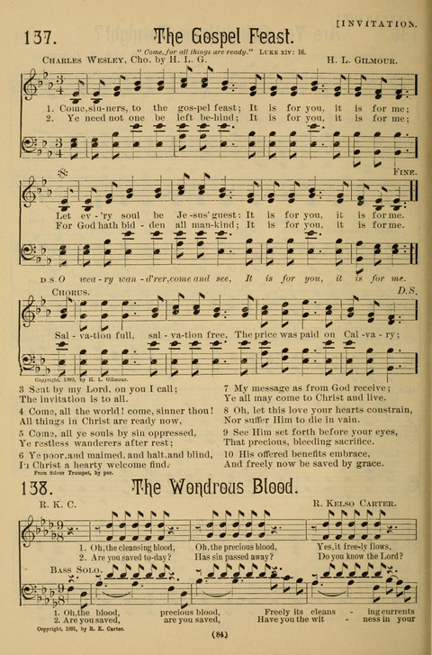 Hymns of the Christian Life: for the sanctuary, Sunday schools, prayer meetings, mission work and revival services page 84