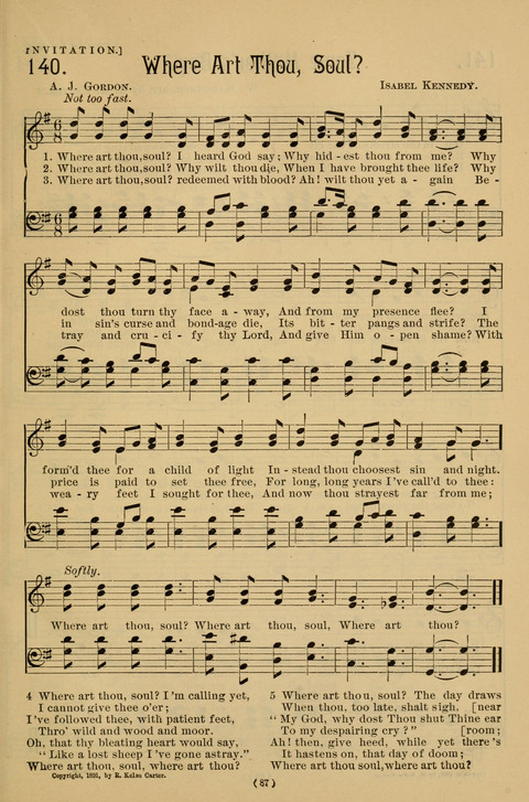 Hymns of the Christian Life: for the sanctuary, Sunday schools, prayer meetings, mission work and revival services page 87