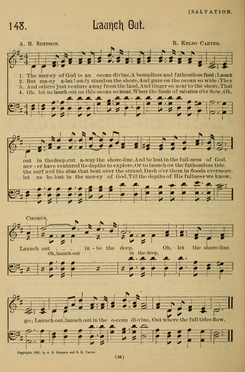 Hymns of the Christian Life: for the sanctuary, Sunday schools, prayer meetings, mission work and revival services page 94