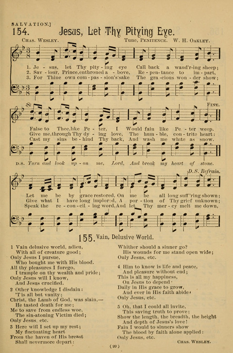 Hymns of the Christian Life: for the sanctuary, Sunday schools, prayer meetings, mission work and revival services page 99