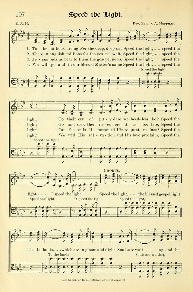 Hymns of the Christian Life. No. 3: for church worship, conventions, evangelistic services, prayer meetings, missionary meetings, revival services, rescue mission work and Sunday schools page 108