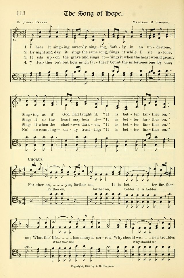 Hymns of the Christian Life. No. 3: for church worship, conventions, evangelistic services, prayer meetings, missionary meetings, revival services, rescue mission work and Sunday schools page 114