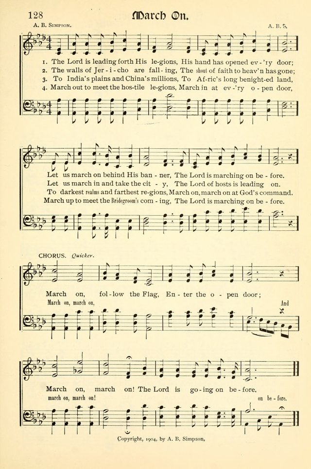 Hymns of the Christian Life. No. 3: for church worship, conventions, evangelistic services, prayer meetings, missionary meetings, revival services, rescue mission work and Sunday schools page 129