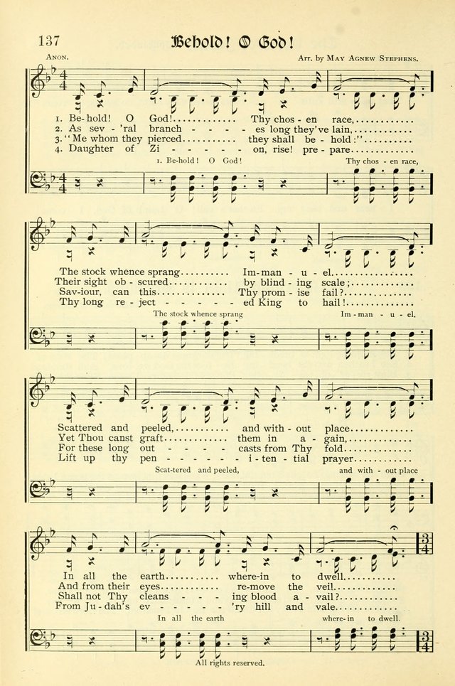 Hymns of the Christian Life. No. 3: for church worship, conventions, evangelistic services, prayer meetings, missionary meetings, revival services, rescue mission work and Sunday schools page 138