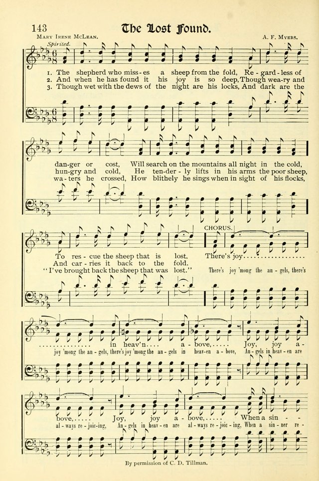 Hymns of the Christian Life. No. 3: for church worship, conventions, evangelistic services, prayer meetings, missionary meetings, revival services, rescue mission work and Sunday schools page 144