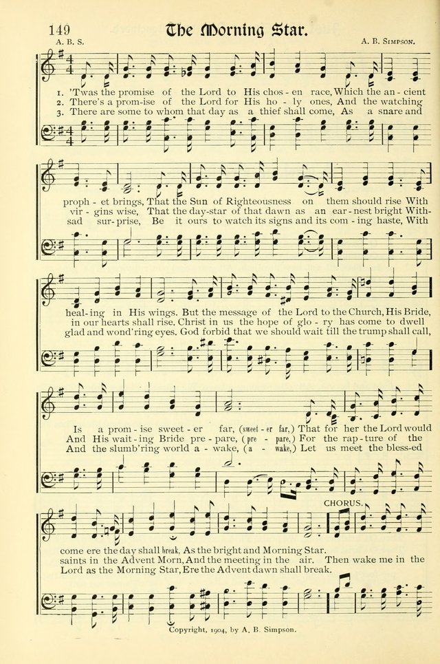 Hymns of the Christian Life. No. 3: for church worship, conventions, evangelistic services, prayer meetings, missionary meetings, revival services, rescue mission work and Sunday schools page 150