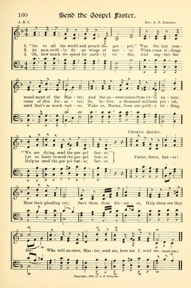 Hymns of the Christian Life. No. 3: for church worship, conventions, evangelistic services, prayer meetings, missionary meetings, revival services, rescue mission work and Sunday schools page 161