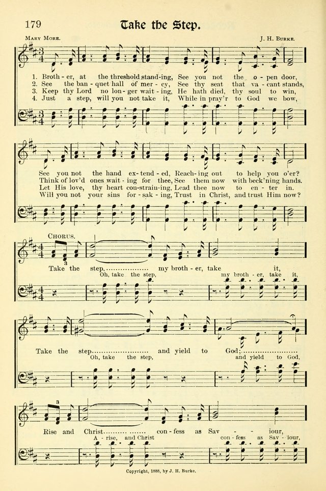 Hymns of the Christian Life. No. 3: for church worship, conventions, evangelistic services, prayer meetings, missionary meetings, revival services, rescue mission work and Sunday schools page 180