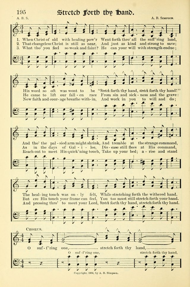 Hymns of the Christian Life. No. 3: for church worship, conventions, evangelistic services, prayer meetings, missionary meetings, revival services, rescue mission work and Sunday schools page 196