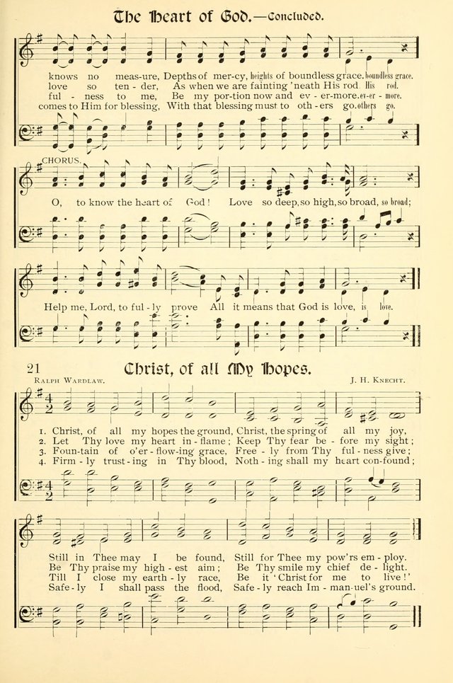 Hymns of the Christian Life. No. 3: for church worship, conventions, evangelistic services, prayer meetings, missionary meetings, revival services, rescue mission work and Sunday schools page 21