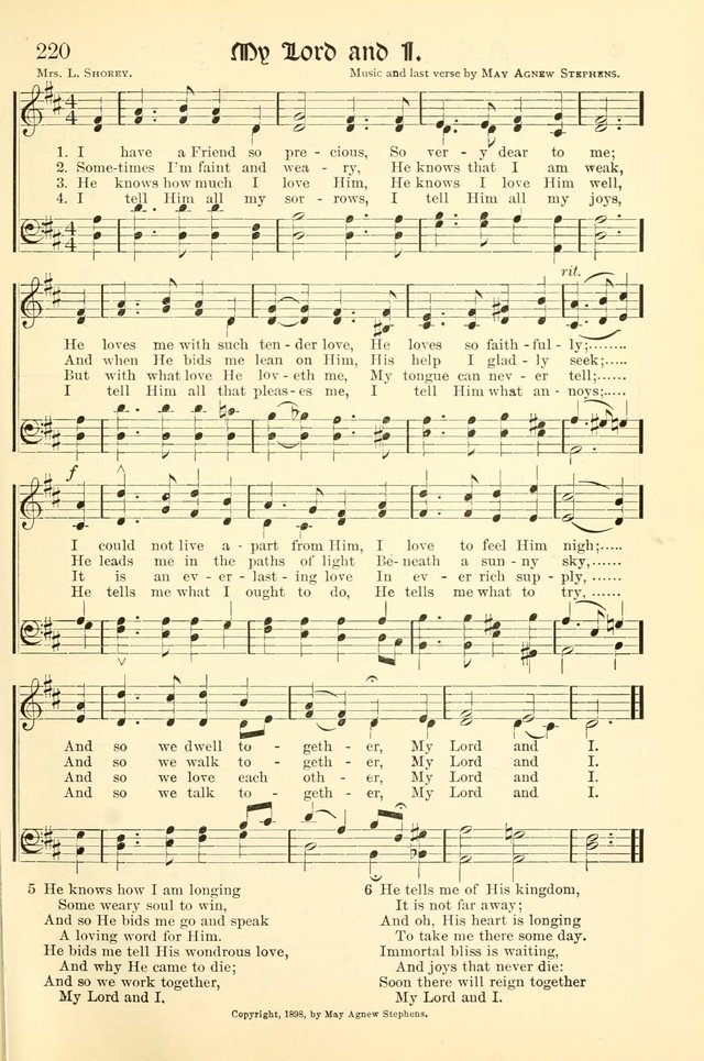 Hymns of the Christian Life. No. 3: for church worship, conventions, evangelistic services, prayer meetings, missionary meetings, revival services, rescue mission work and Sunday schools page 221