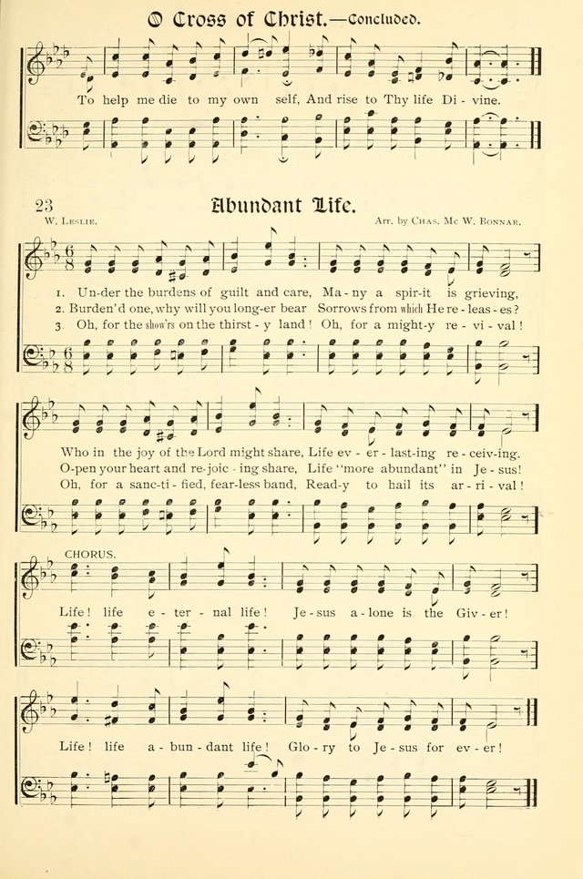 Hymns of the Christian Life. No. 3: for church worship, conventions, evangelistic services, prayer meetings, missionary meetings, revival services, rescue mission work and Sunday schools page 23