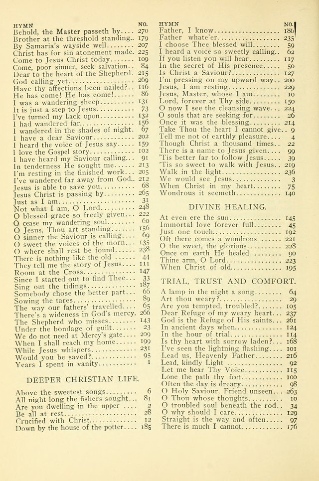 Hymns of the Christian Life. No. 3: for church worship, conventions, evangelistic services, prayer meetings, missionary meetings, revival services, rescue mission work and Sunday schools page 250