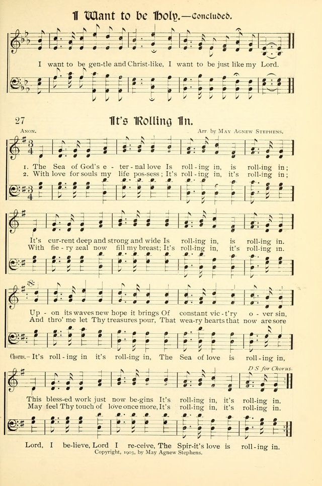 Hymns of the Christian Life. No. 3: for church worship, conventions, evangelistic services, prayer meetings, missionary meetings, revival services, rescue mission work and Sunday schools page 27