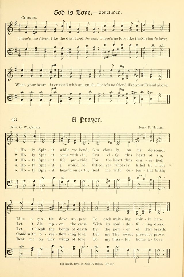 Hymns of the Christian Life. No. 3: for church worship, conventions, evangelistic services, prayer meetings, missionary meetings, revival services, rescue mission work and Sunday schools page 43