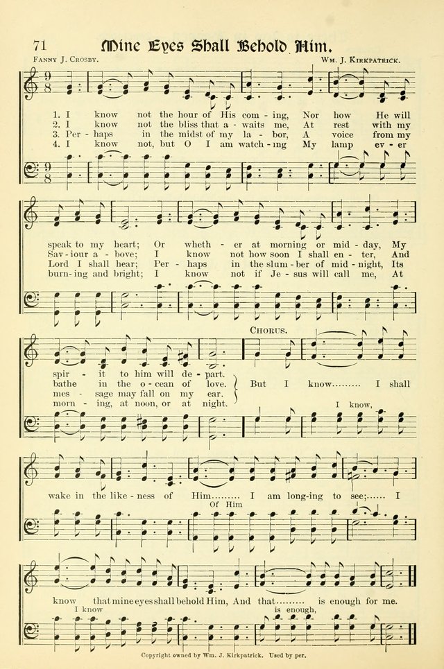 Hymns of the Christian Life. No. 3: for church worship, conventions, evangelistic services, prayer meetings, missionary meetings, revival services, rescue mission work and Sunday schools page 72