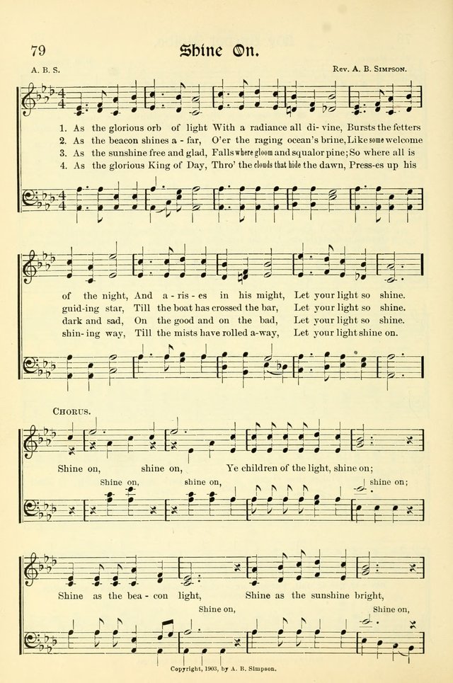 Hymns of the Christian Life. No. 3: for church worship, conventions, evangelistic services, prayer meetings, missionary meetings, revival services, rescue mission work and Sunday schools page 80