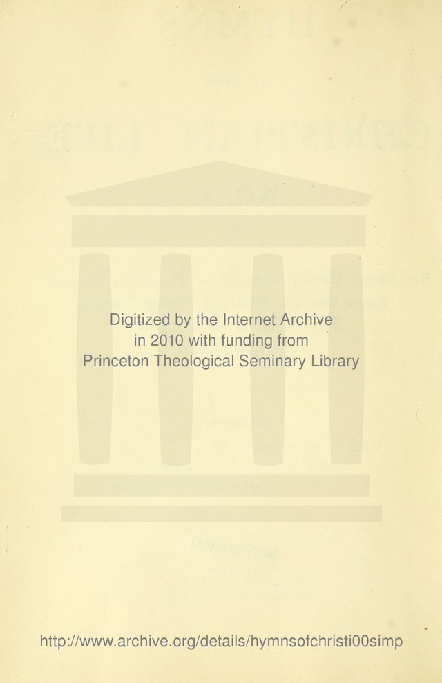 Hymns of the Christian Life. No. 3: for church worship, conventions, evangelistic services, prayer meetings, missionary meetings, revival services, rescue mission work and Sunday schools page vi