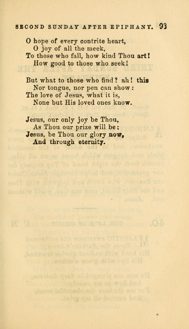 Hymns and Chants: with offices of devotion. For use in Sunday-schools, parochial and week day schools, seminaries and colleges. Arranged according to the Church year page 93