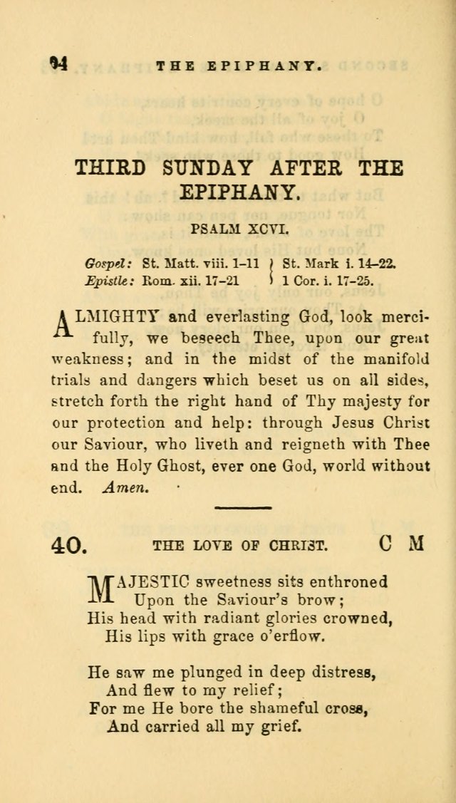 Hymns and Chants: with offices of devotion. For use in Sunday-schools, parochial and week day schools, seminaries and colleges. Arranged according to the Church year page 94