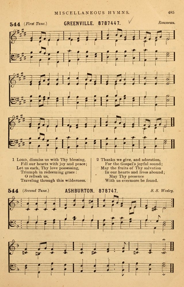 Hymnal Companion to the Prayer Book: suited to the special seasons of the Christian year, and other occasions of public worship, as well as for use in the Sunday-school...With accompanying tunes page 490