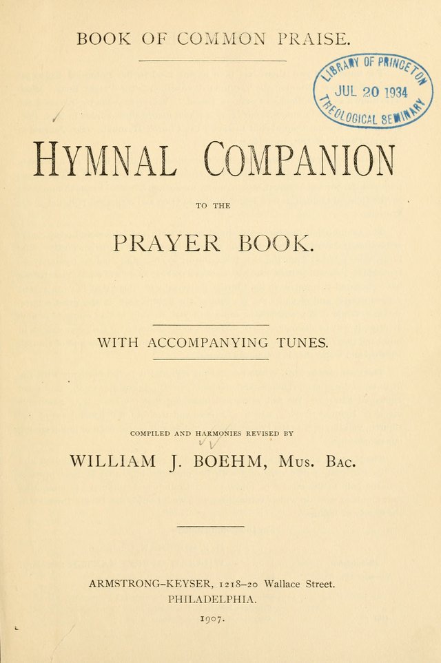 Hymnal Companion to the Prayer Book: with accompanying tunes page v