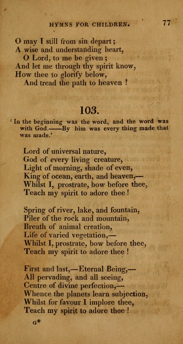 Hymns for Children, Selected and Altered page 70