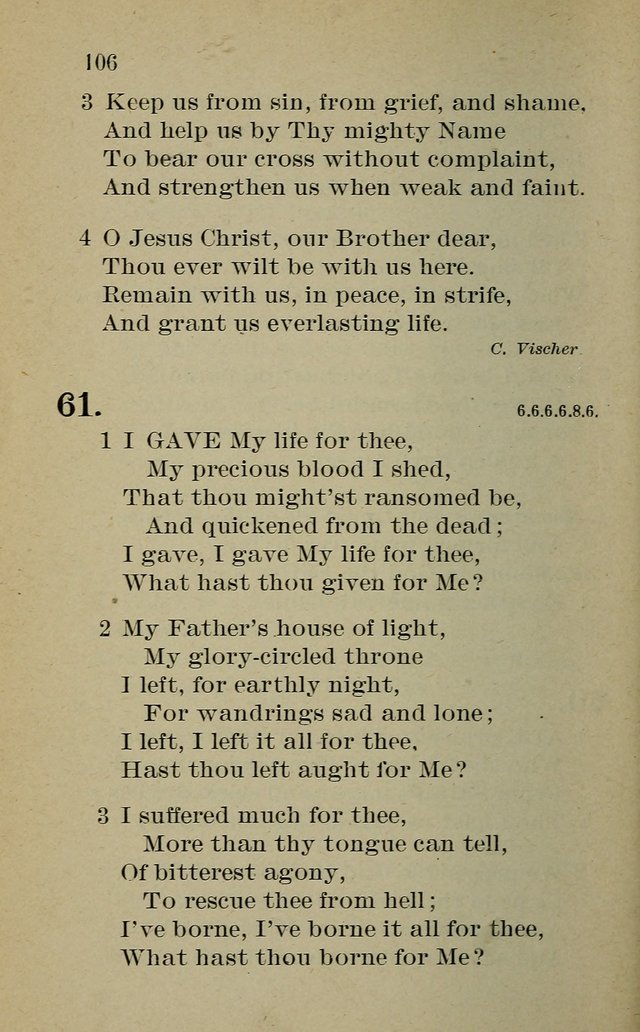 Hymnal: for churches and Sunday-schools of the Augustana Synod page 106