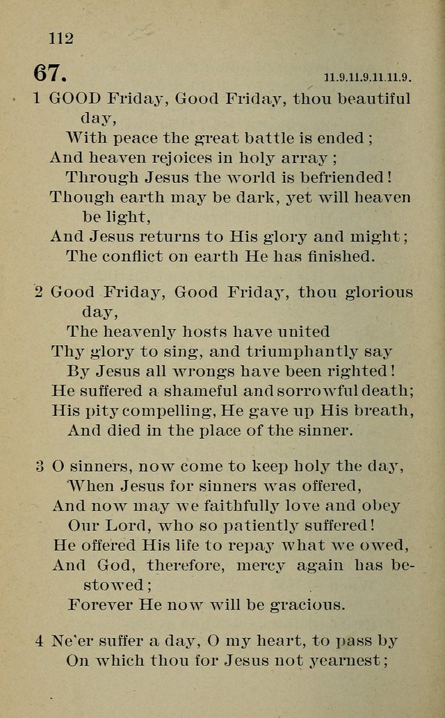 Hymnal: for churches and Sunday-schools of the Augustana Synod page 112