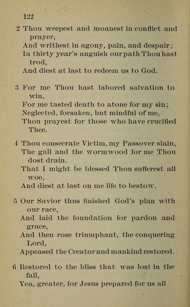 Hymnal: for churches and Sunday-schools of the Augustana Synod page 122