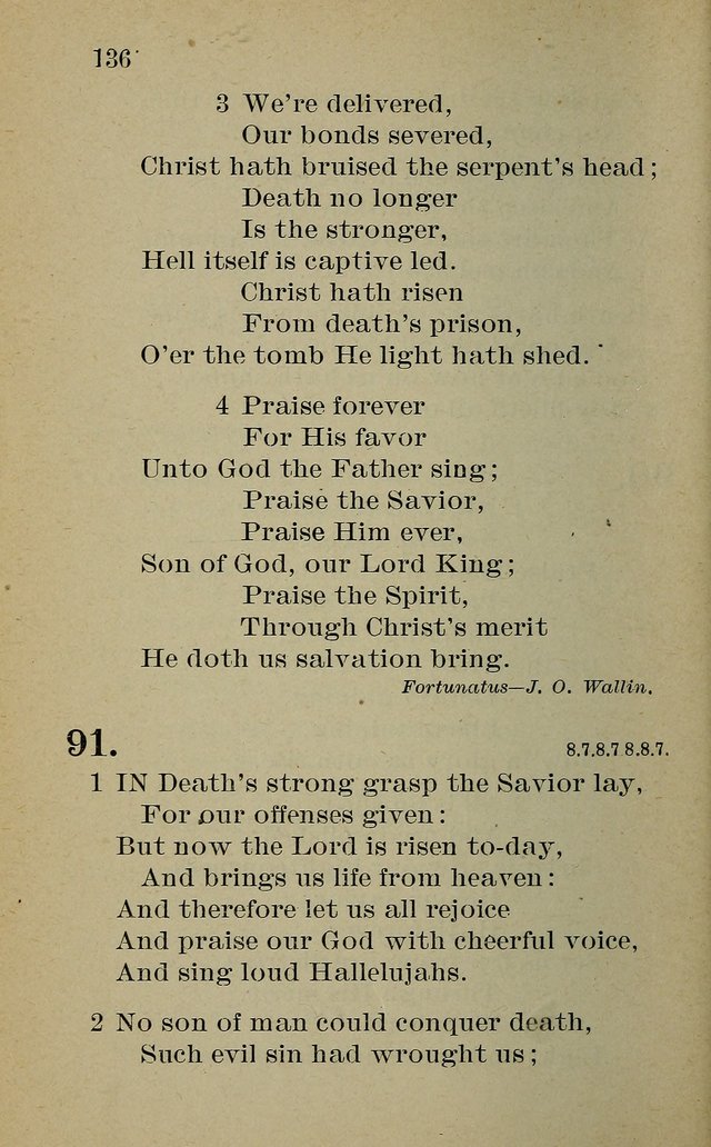 Hymnal: for churches and Sunday-schools of the Augustana Synod page 136