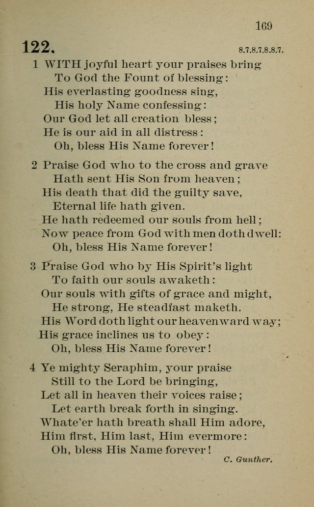 Hymnal: for churches and Sunday-schools of the Augustana Synod page 169