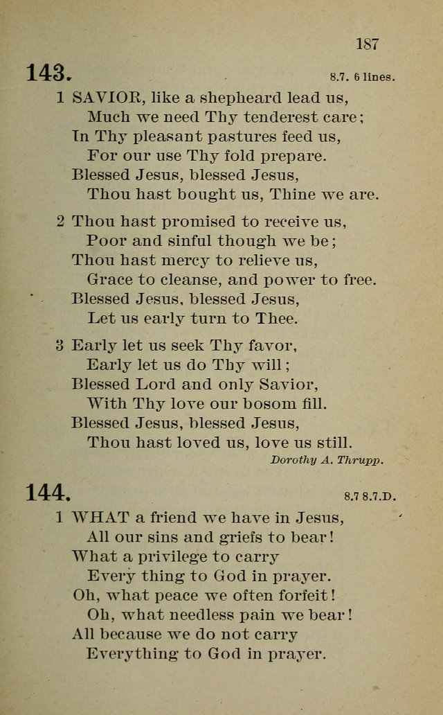 Hymnal: for churches and Sunday-schools of the Augustana Synod page 187