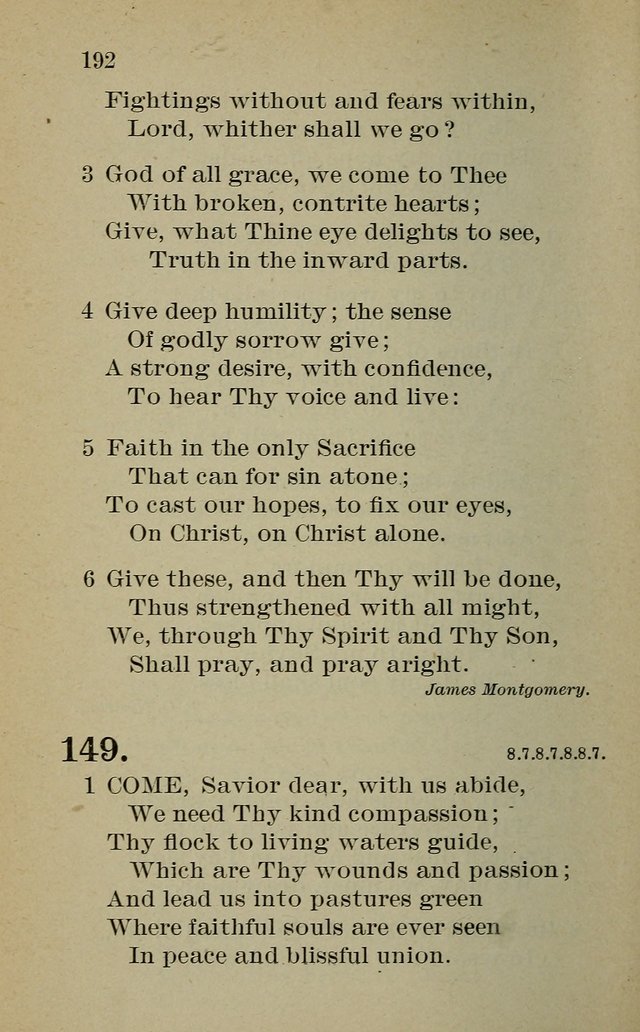 Hymnal: for churches and Sunday-schools of the Augustana Synod page 192