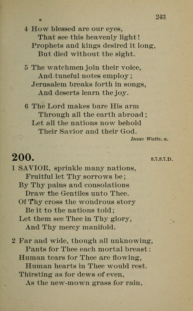 Hymnal: for churches and Sunday-schools of the Augustana Synod page 243