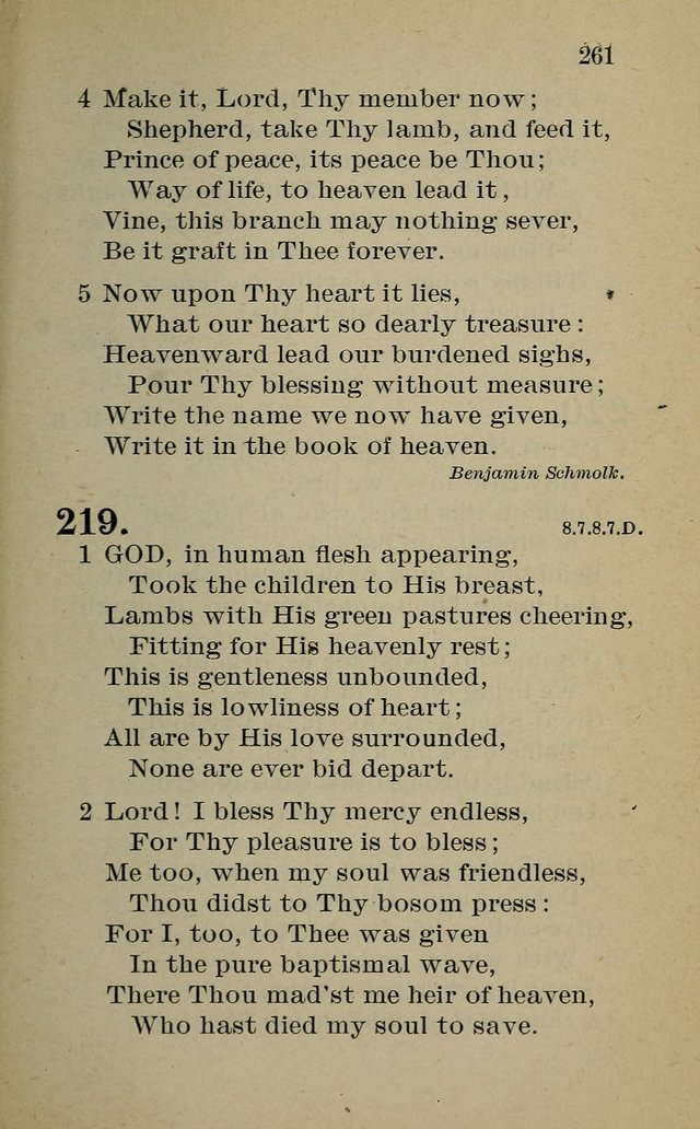 Hymnal: for churches and Sunday-schools of the Augustana Synod page 261