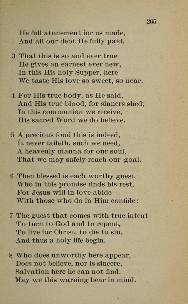 Hymnal: for churches and Sunday-schools of the Augustana Synod page 265